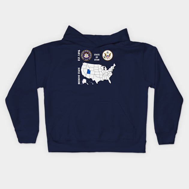 State of Utah Kids Hoodie by NTFGP